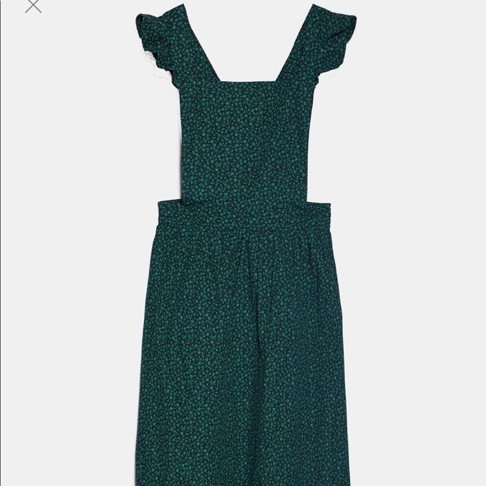 Zara Green pinafore dress